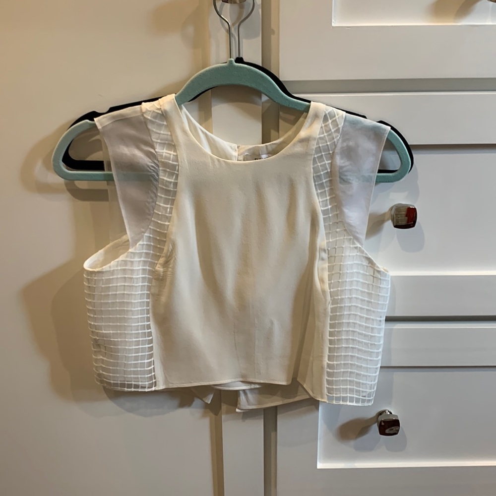 Elizabeth and James white crop top